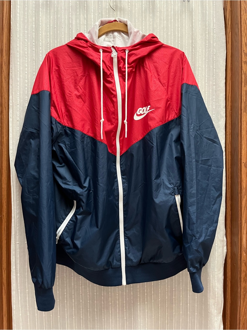 Nike Golf Tour Performance Dri-FIT Windbreaker Jacket Men's XL Red Navy